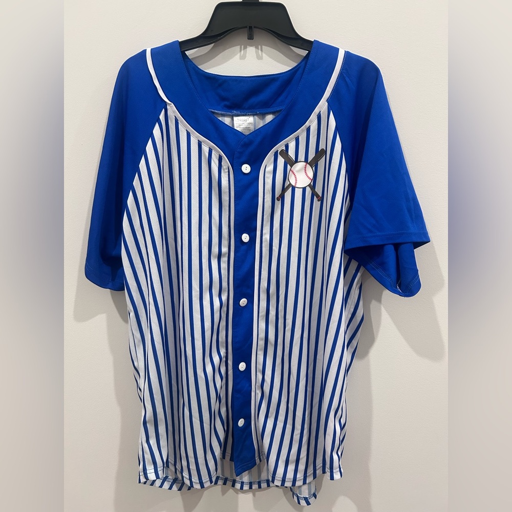 Blue Striped Baseball Halloween Shirt